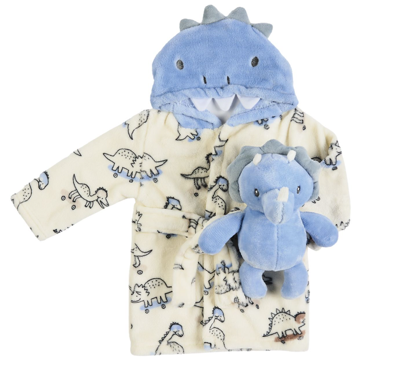 Baby Hooded Robe & Plush Gift Set