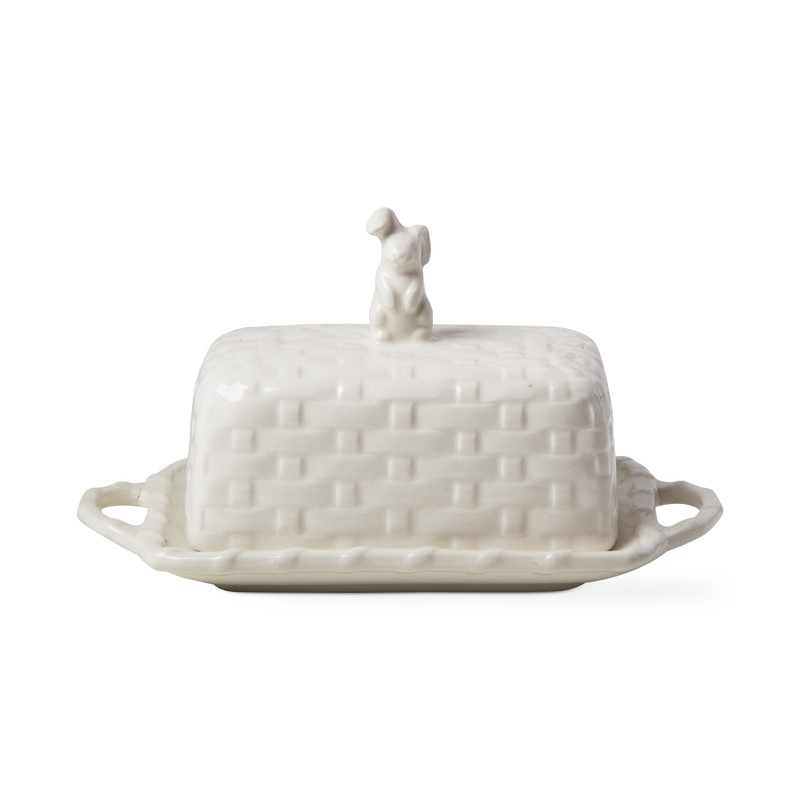 Bunny Basket Weave Butter Dish