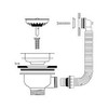 Caple Square Overflow Waste Kit Strainer Waste