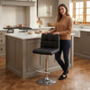 Allegro Leather Bar Stool Black