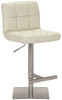 Deluxe Allegro Leather Brushed Bar Stool Cream