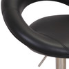 Deluxe Sorrento Leather Brushed Bar Stool Black