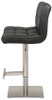 Deluxe Allegro Leather Brushed Bar Stool Black Square Base