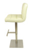 Deluxe Allegro Leather Brushed Bar Stool White Square Base