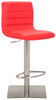 Deluxe Aldo Brushed Bar Stool Red Square Base