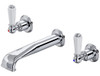Perrin & Rowe 3560 Three Hole Basin Set Tap, Lever Handles - Chrome