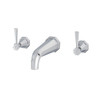 Perrin & Rowe 3170 Three Hole Wall Mounted Basin Mixer Tap, Lever Handles