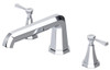 Perrin & Rowe 3158 Three Hole Bath Filler Tap, Lever Handles - Chrome