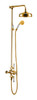 RAK Traditional Thermostatic Shower Mixer With Rigid Riser Rail Kit In Antique Gold