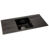 Abode Zero 1.0 Bowl and Double Drainer Black Metallic Granite Inset Sink