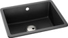 Abode Matrix SQ GR15 Large Main Bowl in Black Metallic Granite Sink