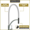 Austen & Co. Madrid Brushed Chrome with White Pull Out Hose Kitchen Mixer Tap