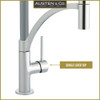 Austen & Co. Madrid Chrome with Gunmetal Grey Pull Out Hose Kitchen Mixer Tap