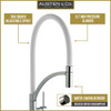 Austen & Co. Madrid Chrome with White Pull Out Hose Kitchen Mixer Tap