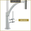 Austen & Co. Madrid Chrome with White Pull Out Hose Kitchen Mixer Tap