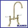 Blanco Vicus Bridge Twin Kitchen Mixer Tap - Brushed Brass