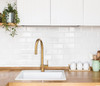 Riobel Azure Mixer with Pull Down Spray Brushed Gold Kitchen Tap