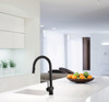 Riobel Azure Mixer with Pull Down Spray Matt Black Kitchen Tap