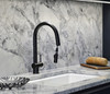 Riobel Azure Mixer with Pull Down Spray Matt Black Kitchen Tap
