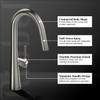 Riobel Ludik Mixer with Pull Down Spray Stainless Steel Kitchen Tap