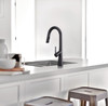 Riobel Ludik Mixer with Pull Down Spray Matt Black Kitchen Tap