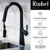 Riobel Ludik Mixer with Pull Down Spray Matt Black Kitchen Tap