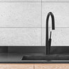 Riobel Solstice Mixer with Pull Down Spray Matt Black Kitchen Tap
