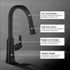 Riobel Trattoria Mixer with Pull Down Spray Round Spout Matt Black Kitchen Tap