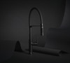 Riobel Mythic Mixer with Pull Down Spray Flexible Spout Matt Black Kitchen Tap