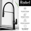 Riobel Mythic Mixer with Pull Down Spray Flexible Spout Matt Black Kitchen Tap