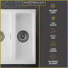 Austen & Co. Florence Inset & Undermount 1.5 Bowl Granite Kitchen Sink - White