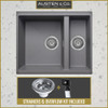 Austen & Co. Florence Inset & Undermount 1.5 Bowl Granite Kitchen Sink - Grey