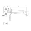 Perrin & Rowe 3180 Three Hole Bath Filler Tap, Lever Handles - Nickel
