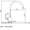 Perrin & Rowe Parthian 4341 Kitchen Tap - Satin Brass