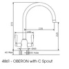 Perrin & Rowe Oberon C Spout 4861 Kitchen Tap - English Bronze