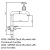 Perrin and Rowe Mayan 4332 Tap with Porcelain Handles - Pewter