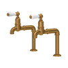 Perrin and Rowe Mayan 4332 Tap with Porcelain Handles - Aged Brass