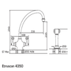 Perrin & Rowe Etruscan 4350 (with Rinse) Kitchen Tap - Pewter