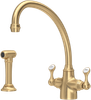 Perrin & Rowe Etruscan 4350 (with Rinse) Kitchen Tap - Satin Brass