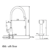 Perrin & Rowe Mimas - C Spout 4846 (with Rinse) Kitchen Tap - Nickel