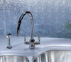 Perrin & Rowe Oberon - C Spout 4866 (with Rinse) Kitchen Tap - Pewter