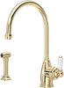 Perrin & Rowe Parthian 4346 (with Rinse) Kitchen Tap - Polished Brass