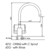 Perrin & Rowe Orbiq 4212 Kitchen Tap - Polished Brass