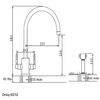 Perrin & Rowe Orbiq 4312 Handrinse Kitchen Tap - Gold