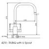 Perrin & Rowe Rubiq 4210 Kitchen Tap - Polished Brass