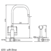 Perrin & Rowe Rubiq 4310 With Rinse Kitchen Tap - Satin Brass