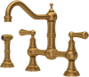Perrin & Rowe Provence 4756 (Lever Handles Plus Rinse) Kitchen Tap - Aged Brass