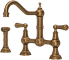 Perrin & Rowe Provence 4756 (Lever Handles Plus Rinse) Kitchen Tap - English Bronze