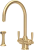 Perrin & Rowe Mimas 1535 (with Rinse) Filter Tap - Satin Brass