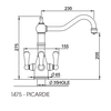 Perrin & Rowe Picardie 1475 Filter Tap - Gold